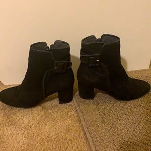 Suede black ankle booties
